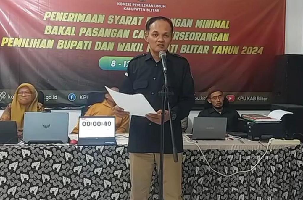 KPU Pastikan Tak Ada yang Daftar Calon Perseorangan di Pilbup Blitar 2024